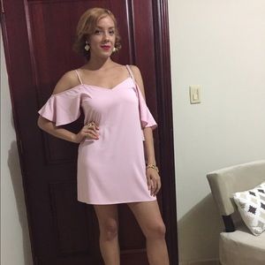 Light Pink Off Shoulders Mini Dress US 4